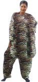 3Pc. Women Pant Set With Scarf Tiger Print