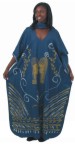 Denim And Gold Kaftan And Scarf With Women Design