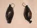 Tuareg Oval Ebony Earrings, Metal Enlay
