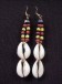 Special!! 2 Cowry Shell Red &amp; Yellow Bead Earrings