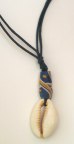 Blue Ghana Bead &amp; Cowry Shell Necklace