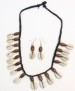 Cowry Shell and Brown Bead Necklace &amp; Earring Set