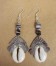 Silver Black Bead &amp; Cowry Shell Earring