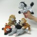 Velour Animal Finger Puppets - set of 12