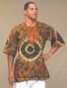 Dashiki Top Embroidered - Brown Tie Dye