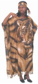 Tiger Design Kaftan with Fringes and Scarf