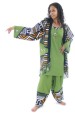 Geometric Print  4 Pc. Pant Set With Scarf