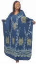 Denim And Gold Mask Design Kaftan With Scarf