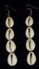 Four Cowry Shell Earrings