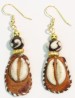 Single Cowry Shell Earrings on Leather