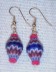 Blue Cylinder Bead &amp; Cowry Shell Earring