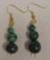 Malachite 3 Bead Earrings