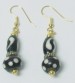 Black Bone Spotted  Batik Bone Earrings