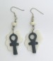 Ankh (Black) on Africa Map (White) Earrings