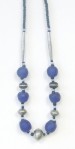 Blue glass- Round- Ghana &amp;Tuareg Silver