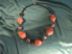 Large Terracotta Bead Necklace &amp; Ebony Bead