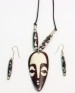 Brown Shield With Mask Design Necklace &amp; Earrings