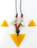 Yellow Bone Triangle Neck &amp; Ear Set