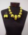 Resin Amber &amp; Metallic Bead Necklace Set