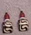 Zebra &amp; Red Bead Earrings